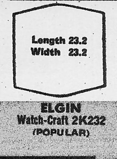 ELGIN - Tonneau 23.2mm x 23.2mm