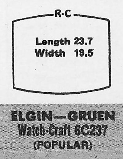 GRUEN : 179/2 AND ELGIN - Tonneau 23.7mm x 19.5mm