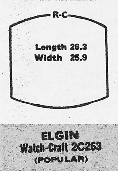 ELGIN - Tonneau 26.3mm x 25.9mm