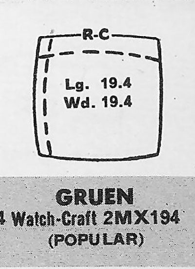 GRUEN - Cushion 19.4mm x 19.4mm