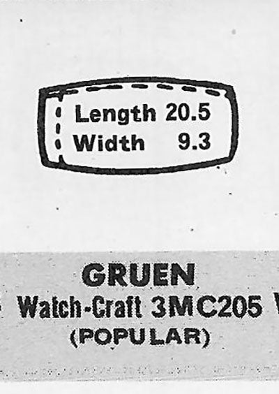 GRUEN : 520/355 - Cushion 20.4mm x 9.2mm