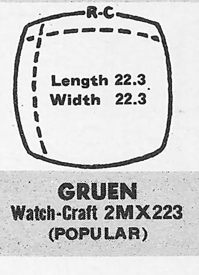 GRUEN : 421/528 - Cushion 22.3mm x 22.3mm