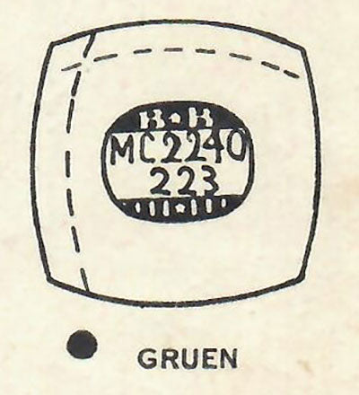 GRUEN : MULTIPLE MODELS - Cushion 22.4mm x 22.3mm