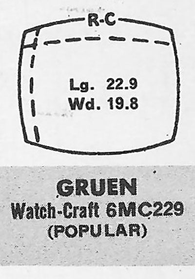 GRUEN : MULTIPLE MODELS - Cushion 22.9mm x 19.8mm