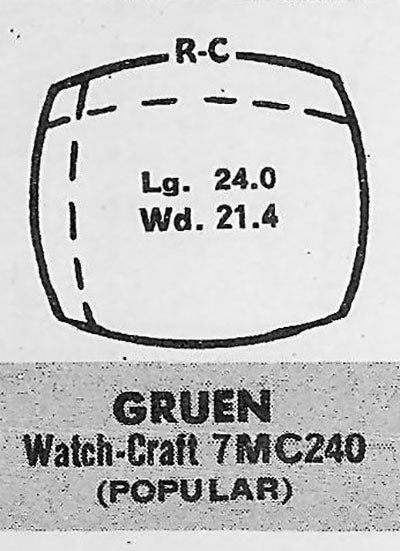 GRUEN : 405/388 - Cushion 24.0mm x 21.4mm