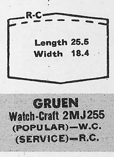 GRUEN : 325/226 - Hexagon 25.5mm x 18.4mm