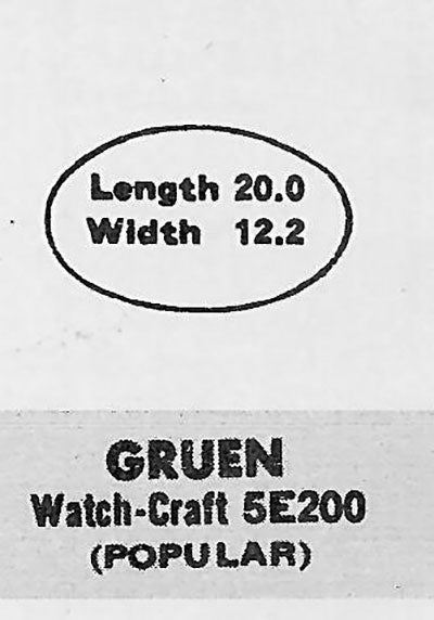 GRUEN : MULTIPLE MODELS - Oval 20.0mm x 12.2mm
