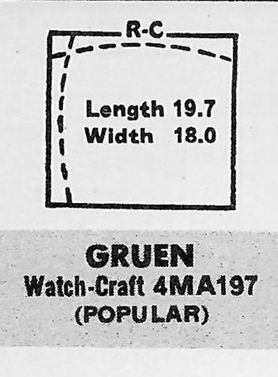 GRUEN : VERITHIN-FOSTER (AND OTHERS) - Rectangle 19.7mm x 18.0mm