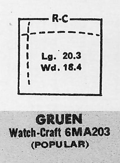 GRUEN : VERITHIN-COMET (AND OTHERS) - Rectangle 20.4mm x 18.4mm
