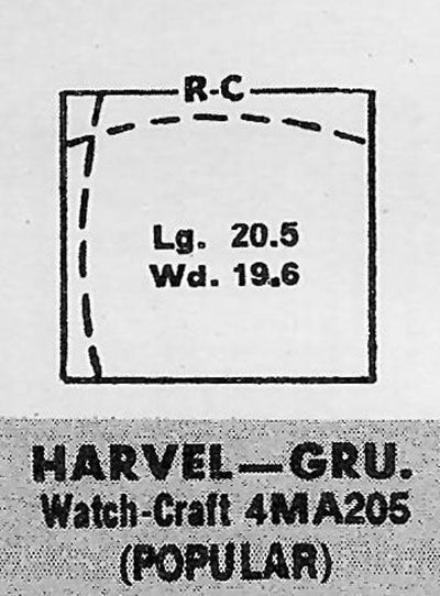 GRUEN : VERITHIN-CHAMPION (AND OTHERS) - Rectangle 20.6mm x 19.6mm