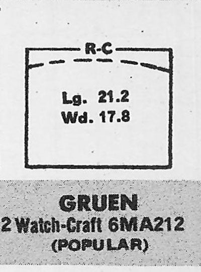 ELGIN & GRUEN : MULTIPLE MODELS - Rectangle 21.2mm x 17.8mm