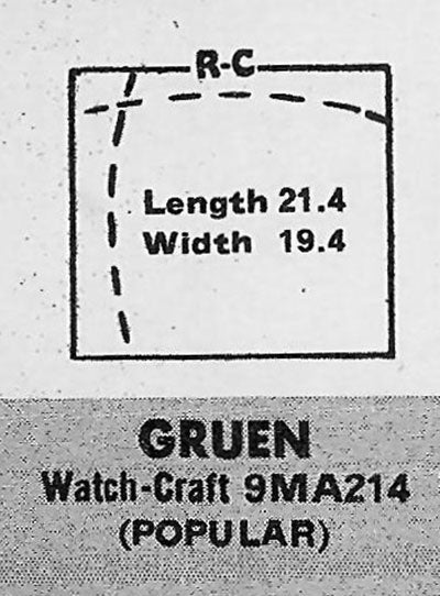 GRUEN : 335/558 & 3351/558 - Rectangle 21.4mm x 19.4mm