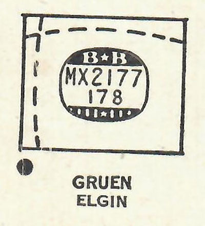 ELGIN : 5505-06 & 3575 AND GRUEN - Rectangle 21.7mm x 17.8mm DUREX