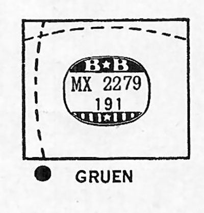 GRUEN : VERITHIN-JULIAN (AND OTHERS) - Rectangle 22.7mm x 19.1mm