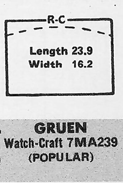 GRUEN : 700/323 & 704/323 AND BULOVA - Rectangle 23.9mm x 16.1mm