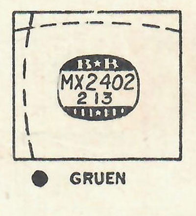 GRUEN : CURVEX "100" & 578/440 - Rectangle 24.0mm x 21.3mm