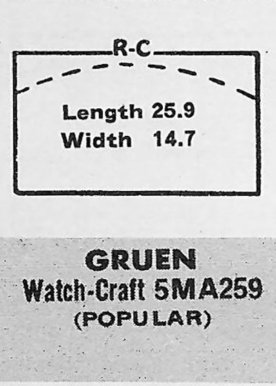 GRUEN : 330/280 - Rectangle 25.9mm x 14.7mm