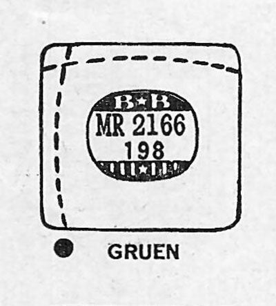 GRUEN : VERITHIN-CHALLENGER (AND OTHERS) - Rectangle w/Radius Corners 21.6mm x 19.8mm DUREX
