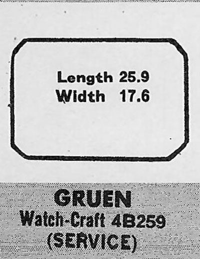 GRUEN : 157/84 - Rectangle w/Cut Corners 25.9mm x 17.6mm