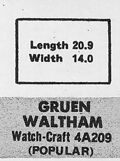 GRUEN & WALTHAM - Rectangle 20.9mm x 14.0mm