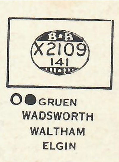 ELGIN, GRUEN & WALTHAM - Rectangle 21.0mm x 14.1mm DUREX