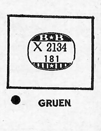 GRUEN : 676/415 - Rectangle 21.3mm x 18.1mm