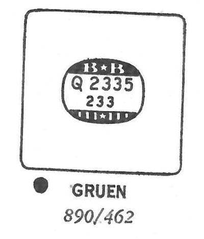 GRUEN : 890/462 - Square w/Radius Corners 23.3mm x 23.3mm