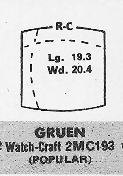 GRUEN : 410/482 - Tonneau 19.3mm x 20.4mm