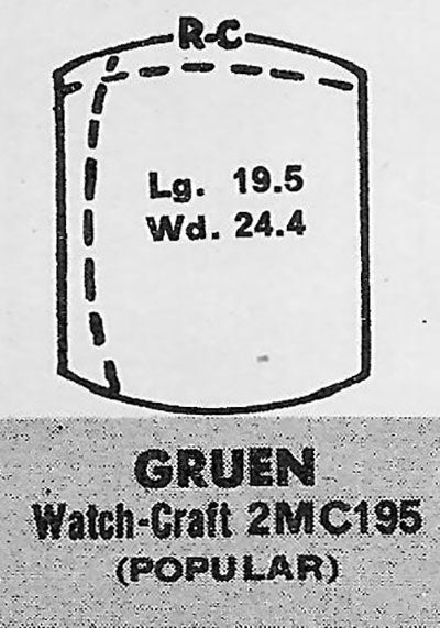 GRUEN : 420/527 & 421/527 - Tonneau 19.5mm x 24.4mm