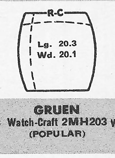 GRUEN : MULTIPLE MODELS - Tonneau 20.4mm x 20.1mm