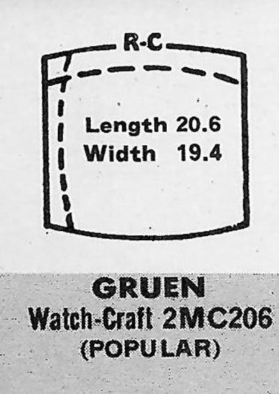GRUEN : MULTIPLE MODELS - Tonneau 20.6mm x 19.4mm