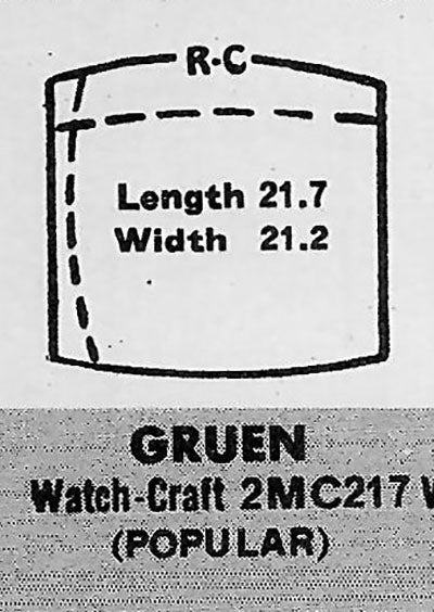 GRUEN : MULTIPLE MODELS - Tonneau 21.7mm x 21.2mm
