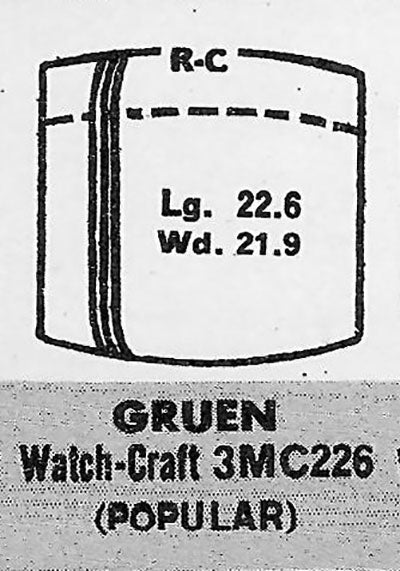 GRUEN : 330/475 - Tonneau 22.6mm x 21.9mm