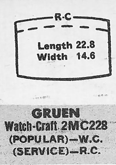 GRUEN : 501/254 - Tonneau 22.8mm x 14.6mm