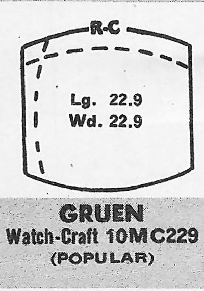 GRUEN : 425/554 - Tonneau 22.9mm x 22.9mm