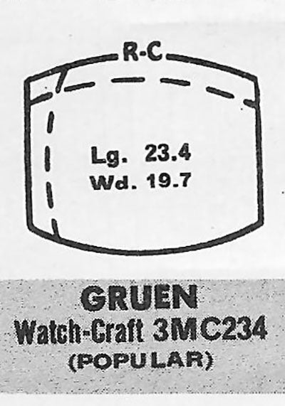 GRUEN : MULTIPLE MODELS - Tonneau 23.4mm x 19.7mm