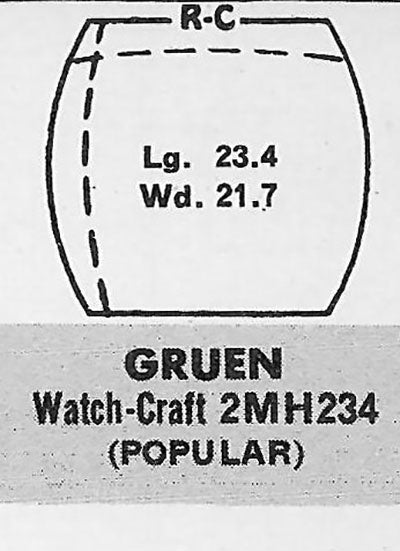 GRUEN : MULTIPLE MODELS - Tonneau 23.4mm x 21.5mm
