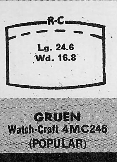 GRUEN : 704/358 - Tonneau 24.6mm x 16.8mm