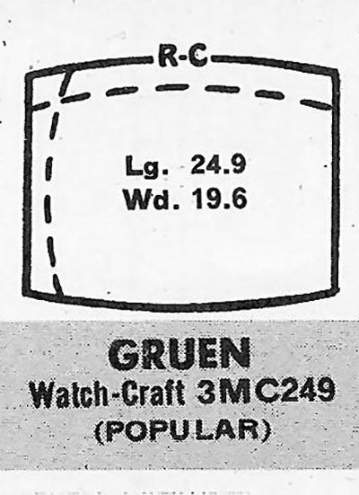 GRUEN : 406/365 - Tonneau 24.9mm x 19.6mm