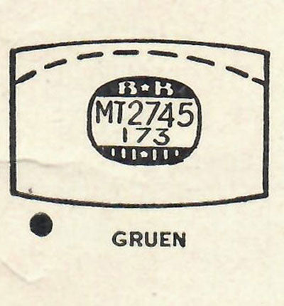 GRUEN - Tonneau 27.4mm x 17.3mm