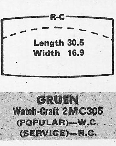 GRUEN : 330/295 - Tonneau 30.5mm x 16.9mm