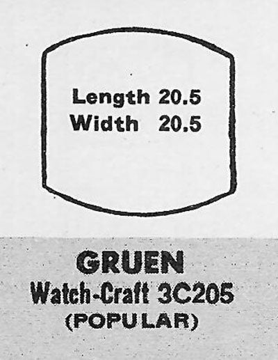 GRUEN : 99/2 & 115/2 - Tonneau 20.5mm x 20.5mm
