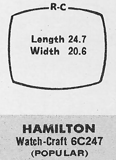 HAMILTON - Cushion 24.7mm x 20.6mm