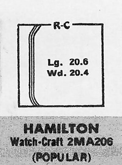 HAMILTON : MIDAS - Rectangle 20.6mm x 20.2mm