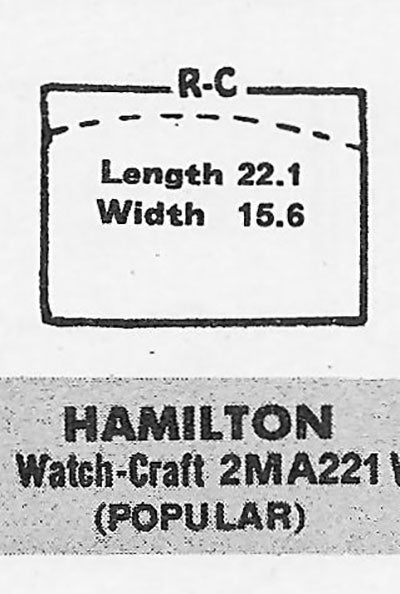 HAMILTON - Rectangle 22.2mm x 15.6mm