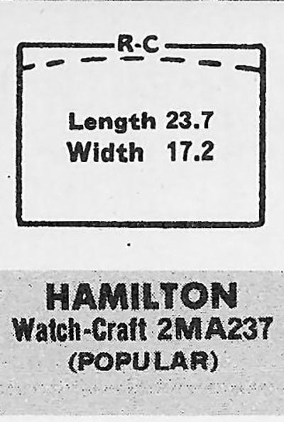 HAMILTON - Rectangle 23.7mm x 17.2mm