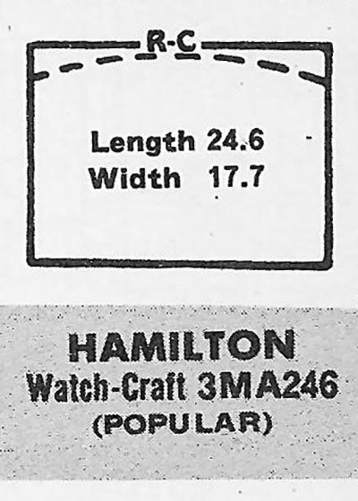 HAMILTON : GILMAN - Rectangle 24.6mm x 17.7mm