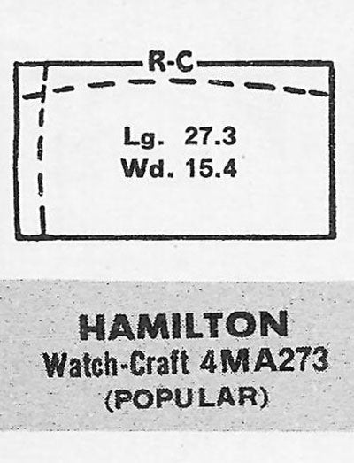 HAMILTON : SECKRON - Rectangle 27.3mm x 15.4mm