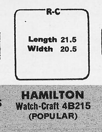 HAMILTON : ASHLEY - Rectangle w/Radius Corners 21.5mm x 20.5mm
