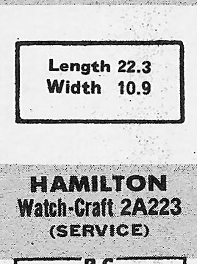 HAMILTON - Rectangle 22.3mm x 10.9mm